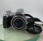 Sony Cyber-Shot DSC-H1 5.1MP DIGITAL CAMERA SILVER + BAG + WIRE TESTED - 9351