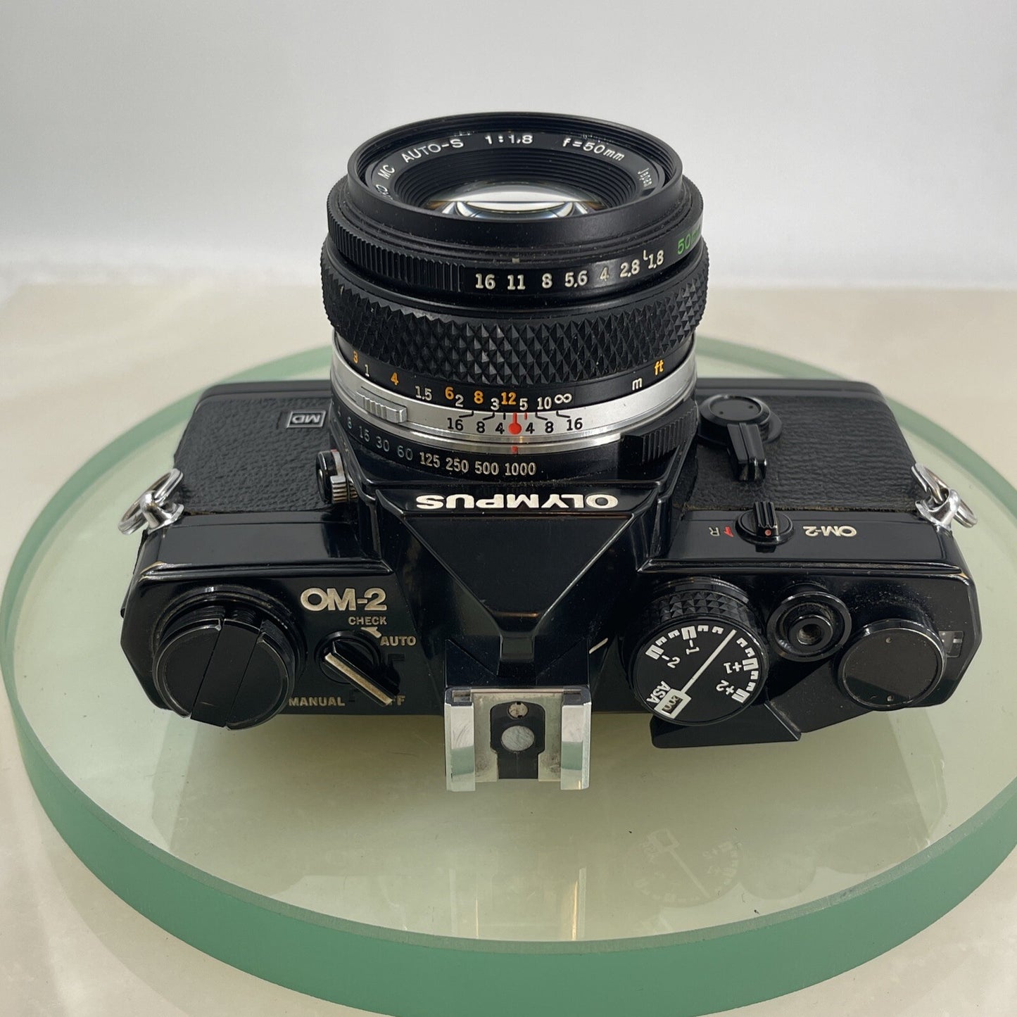 Olympus OM-2 MD BLACK  35mm SLR camera body & Hotshoe 2 50mm 1:1.8 TESTED #7646