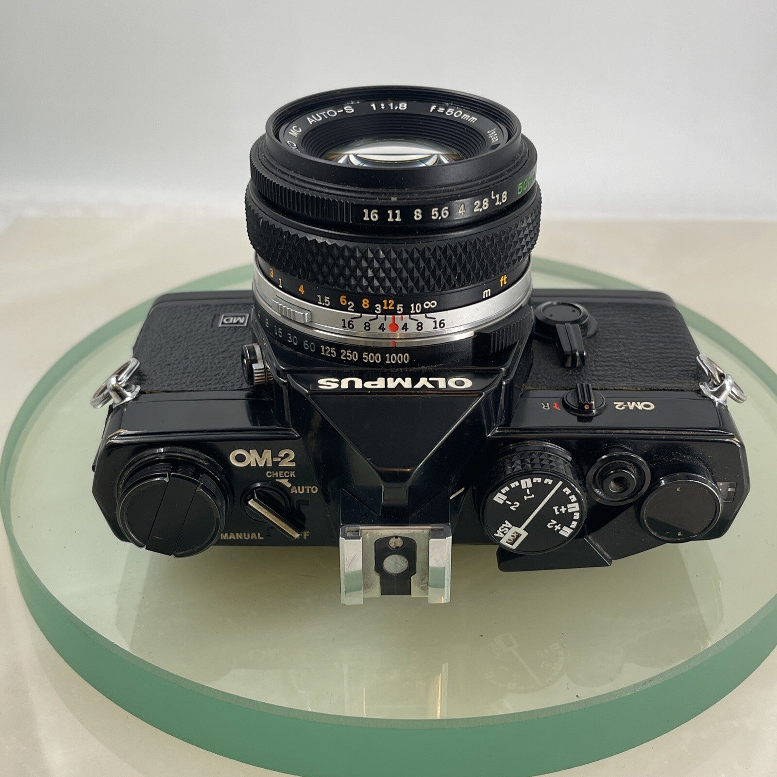 Olympus OM-2 MD BLACK  35mm SLR camera body & Hotshoe 2 50mm 1:1.8 TESTED #7646