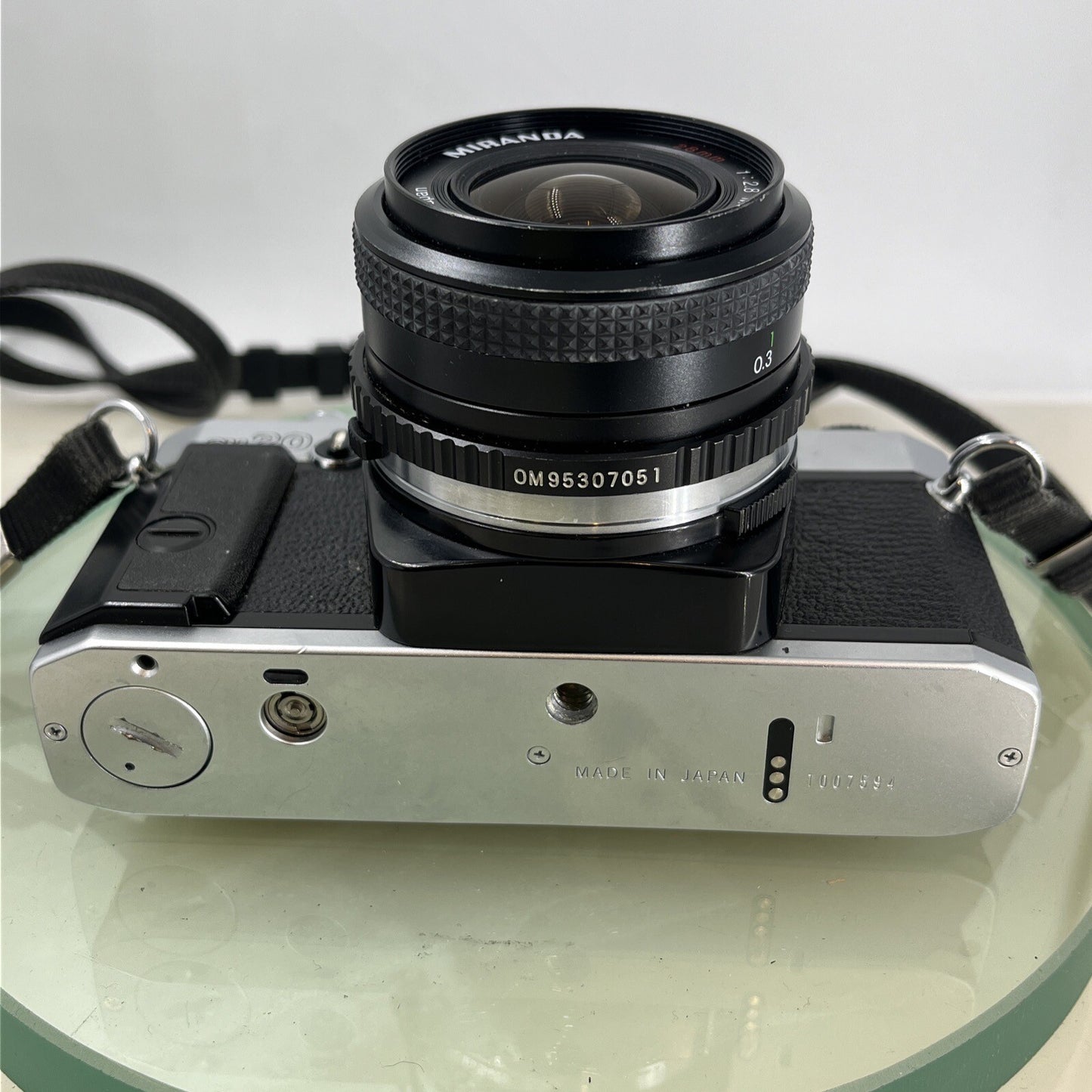 olympus Om20 35mm slr film camera With Miranda 28mm 1:2.8  Lens TESTED .#9114