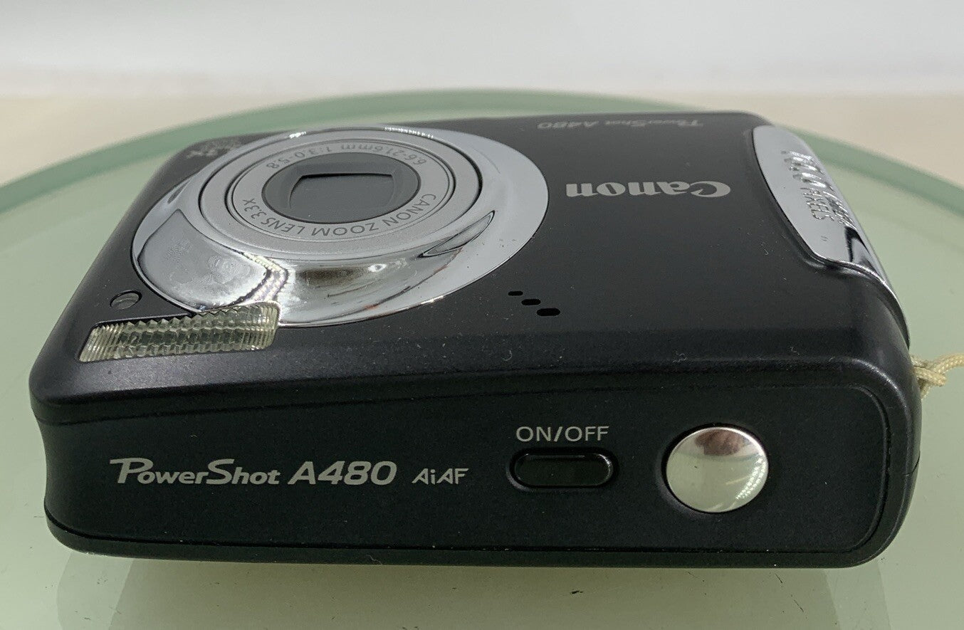 Canon PowerShot A480 10.0MP DIGITAL CAMERA BLACK NO CHARGER NO CARD TESTED - 2437