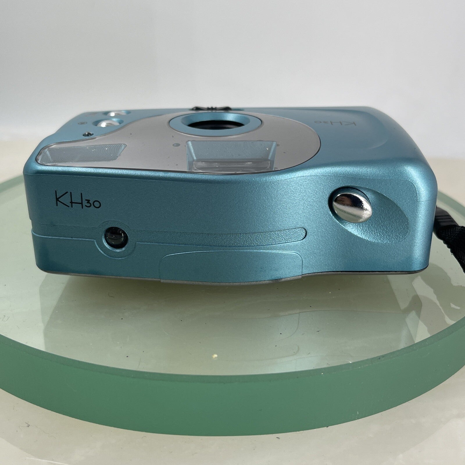 KH30 Film Camera 35mm With Built-In Flash Tested + Cased Blue #6716
