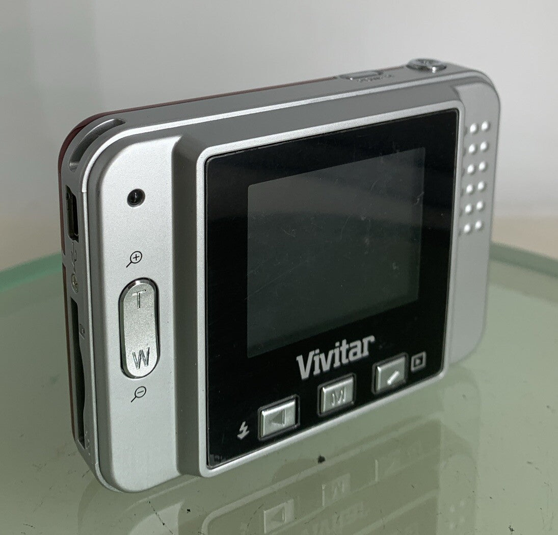 Vivitar Vivicam 5015 Camera RED With Case NOCHARGER GOOD CONDITION- TESTED - 9944