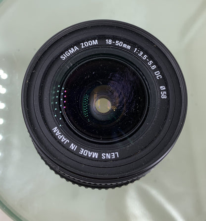 EXCXELLENT CONDITION Sigma 18-50mm ZOOM LENS for Canon WITH cap+BOX -TESTED-9914