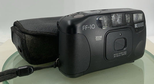 Ricoh FF-10 Zoom POINT AND SHOOT 35mm FILM CAMERA + COVER TESTED - 1420