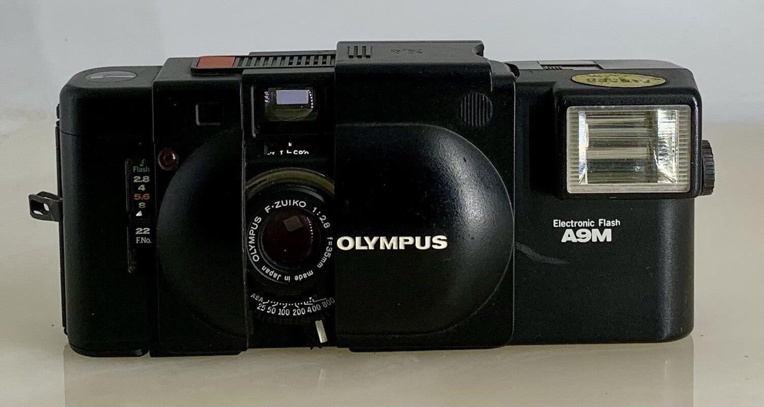 TESTED RARE Olympus XA 35mm Compact Rangefinder Film Camera A9MELECTRIC FLASH1