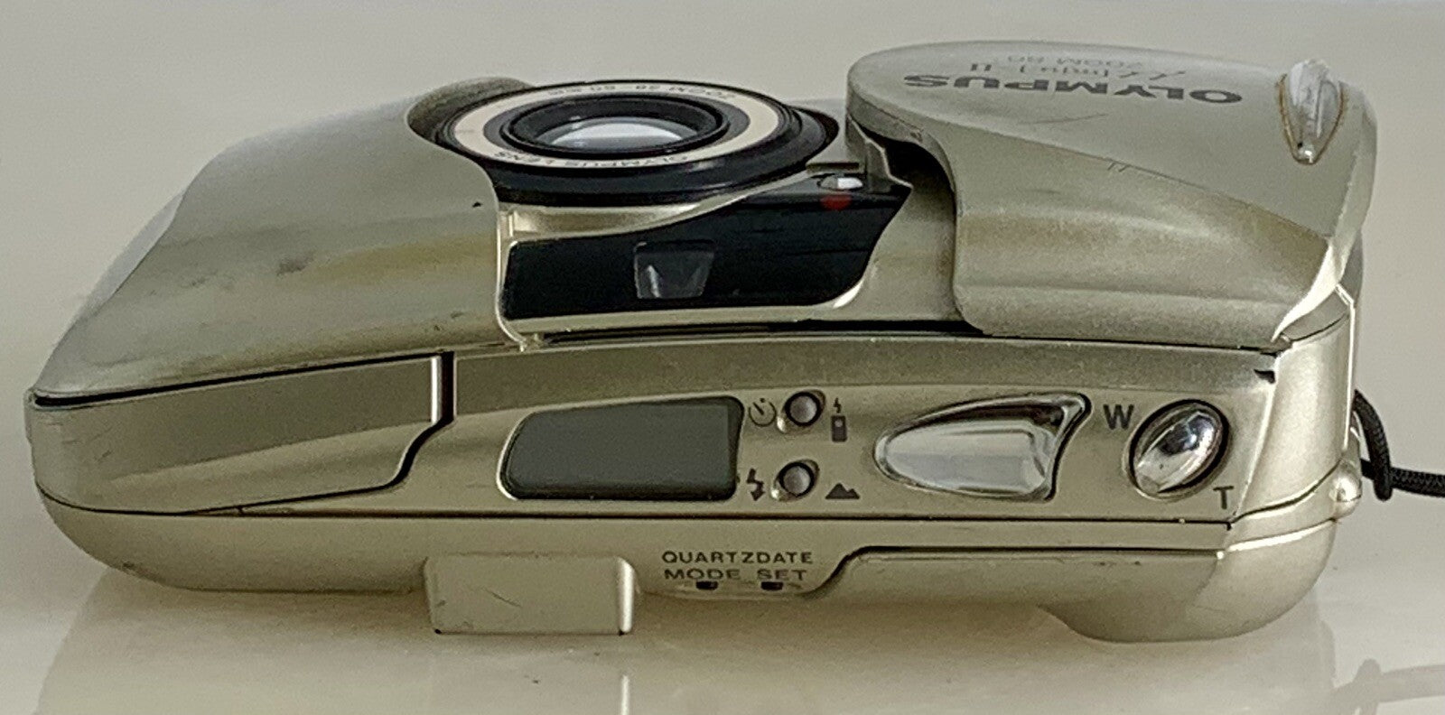Olympus mju ii Zoom 80 35mm Ultra Compact Camera Beige All Weather  Working #856