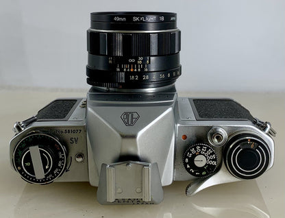 Asahi Pentax SV No.581077 SLR Camera + Super-Takumar f/1.8-55mm Lens+Tested#1206