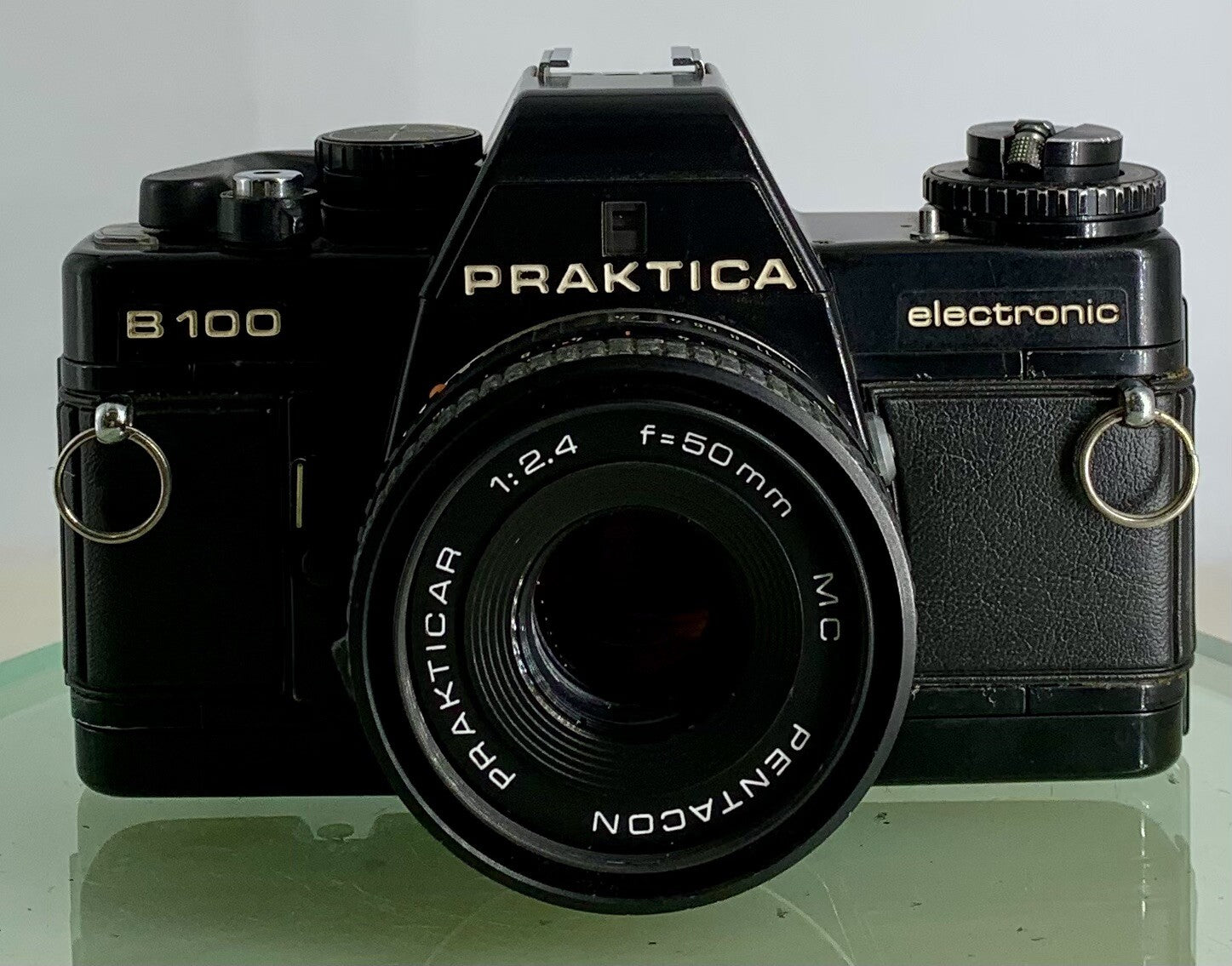 PRAKTICA B100 Electronic 35mm SLR Film Camera+Pentacon 50mm Lens 1:2.4+Tested-441