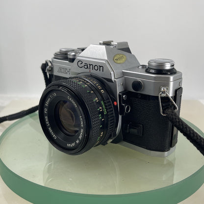 Canon AE-1  35mm SLR Film Manual Camera + Canon 50mm F/1.8 FD Lens Like A-1 #6222