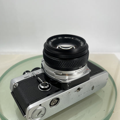 Olympus OM-2 35mm SLR camera body & Hotshoe 2 50mm 1:1.8 TESTED  #8844