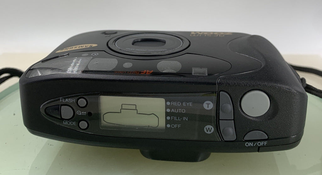 Samsung AF Slim Zoom 35mm Film Point And Shoot Camera Black + BAG TESTED - 168