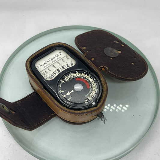 Sangamo Weston Master II Light Meter Tested with Leather Case TESTED 1970