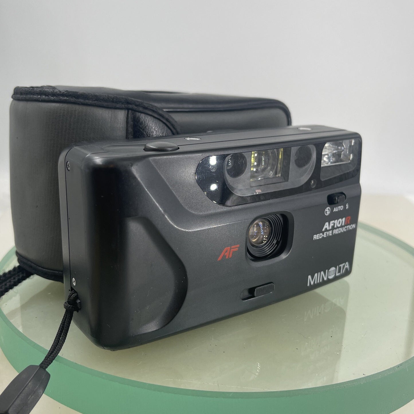 Minolta AF101R 35mm Film Point and Shoot Camera Black With Case #5430
