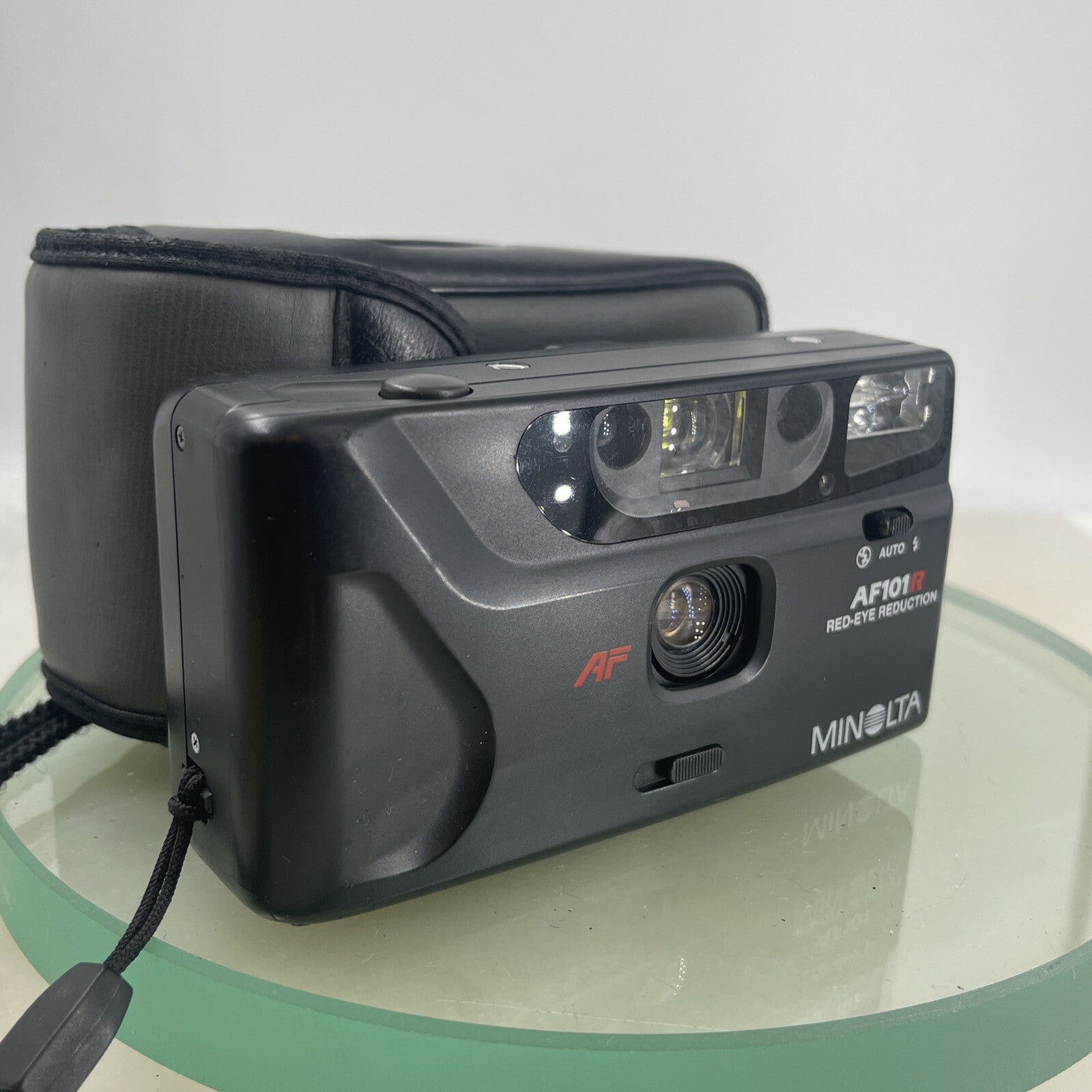 Minolta AF101R 35mm Film Point and Shoot Camera Black With Case #5430