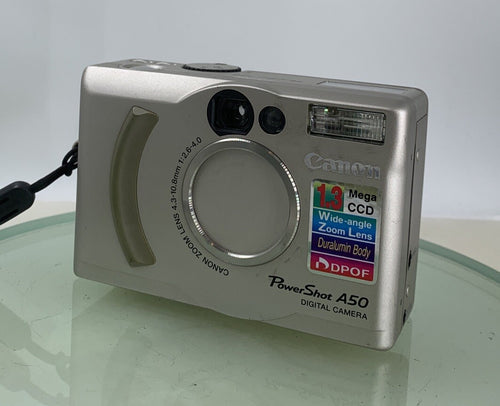 CANON DIGITAL CAMERA PowerShot A50 SILVER- WITH CHARGER - TESTED - 9671