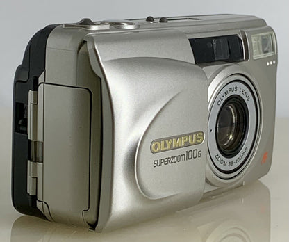 Olympus Superzoom 100G 35mm Film Point & Shoot Camera + SILVER + TESTED - 2942