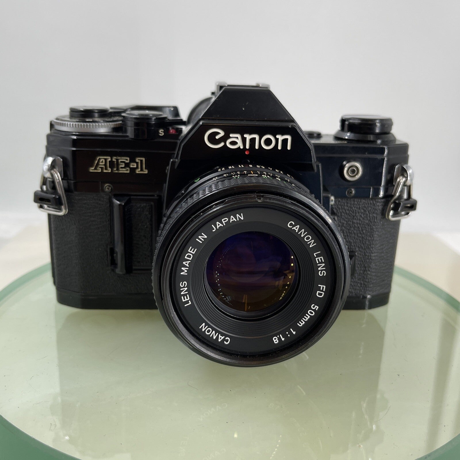 Canon AE-1  Black 35mm SLR Film Manual Camera + Canon 50mm Lens 1.8 TESTED #6121
