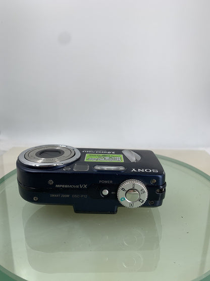 Sony Cybershot DSC-P12 5.0MP DIGITAL CAMERA BLUE + CHARGER + WIRE TESTED - 5956
