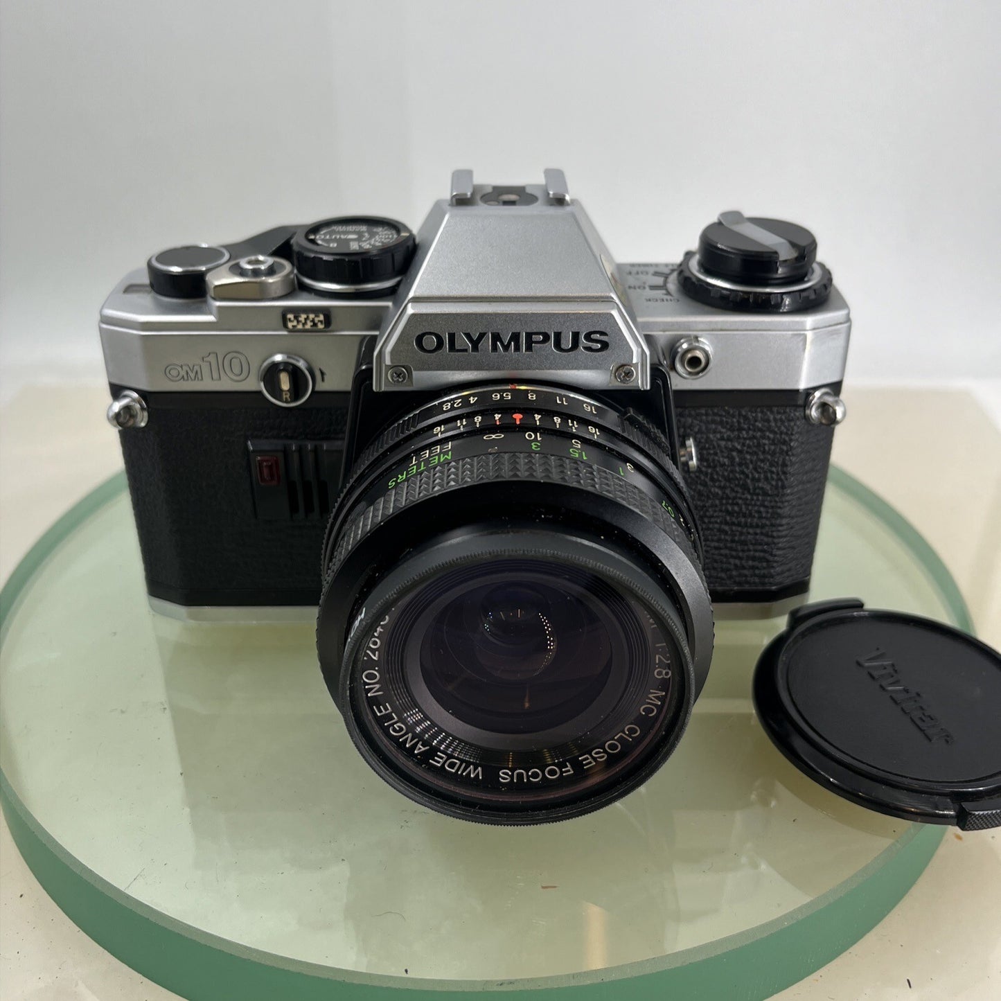 Olympus OM10 35mm SLR Film Camera + Vivitar 28mm 1:2.8 MC  Lens/ WORKING #9061