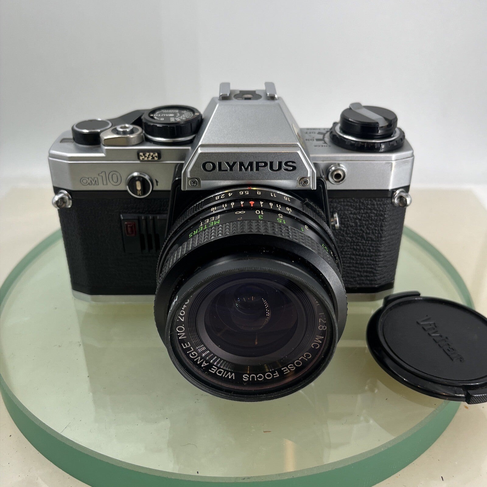 Olympus OM10 35mm SLR Film Camera + Vivitar 28mm 1:2.8 MC  Lens/ WORKING #9061