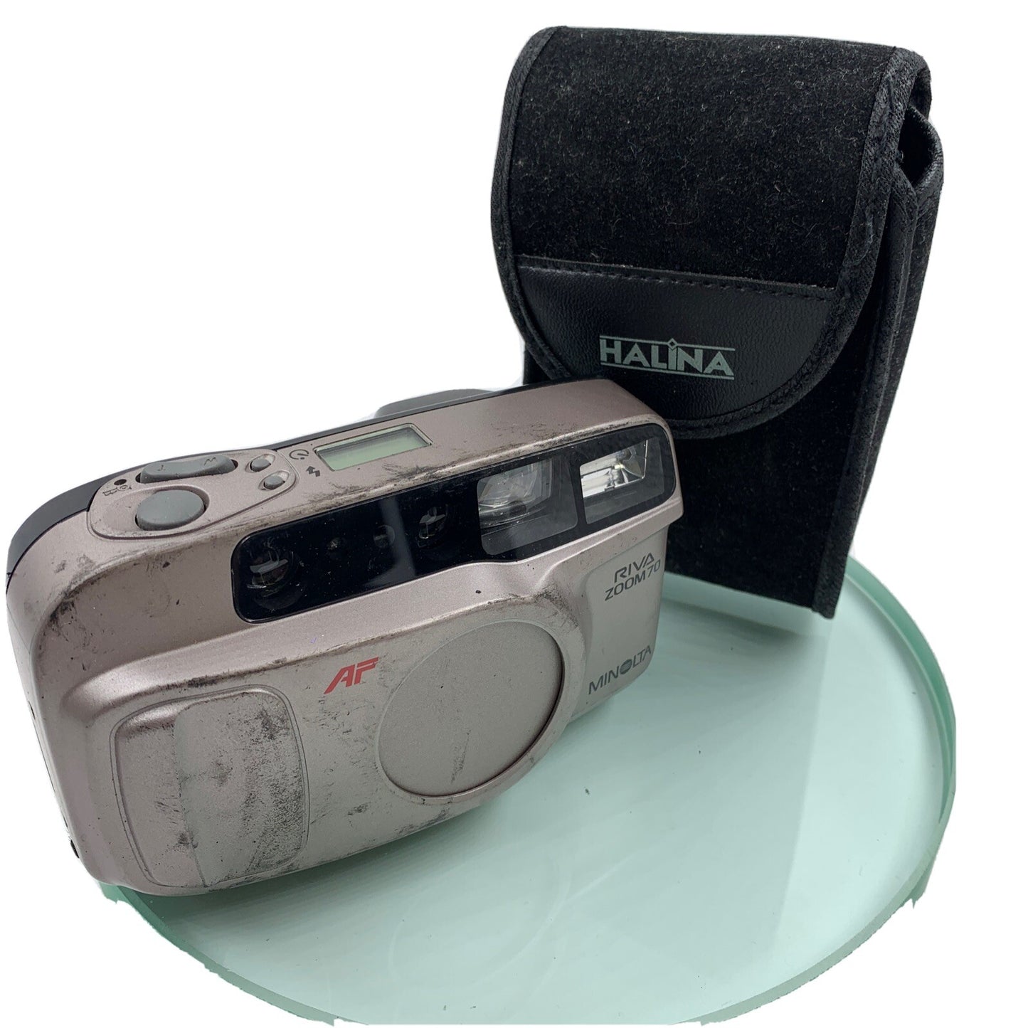 Minolta RIVA ZOOM 70 Date Point and Shoot Compact Camera and Case TESTED #8130