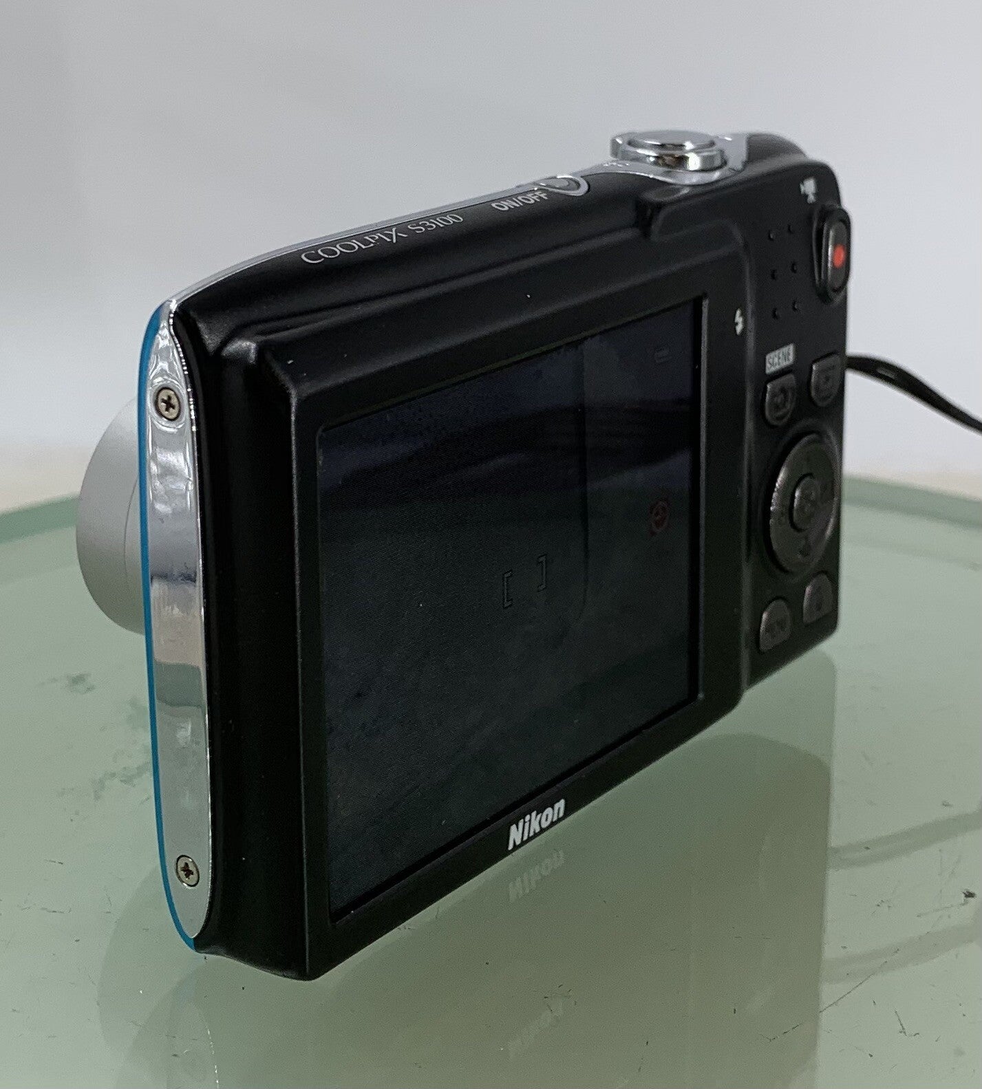Nikon Coolpix S3100 DIGITAL CAMERA BLUE + COVER + WIRE + CHARGER - TESTED - 8715