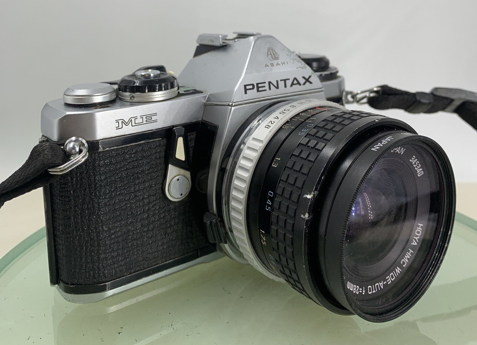 ASAHI PENTAX ME FAST COMPACT VINTAGE SLR FILM CAMERA + 28MM LENS TESTED - 3350