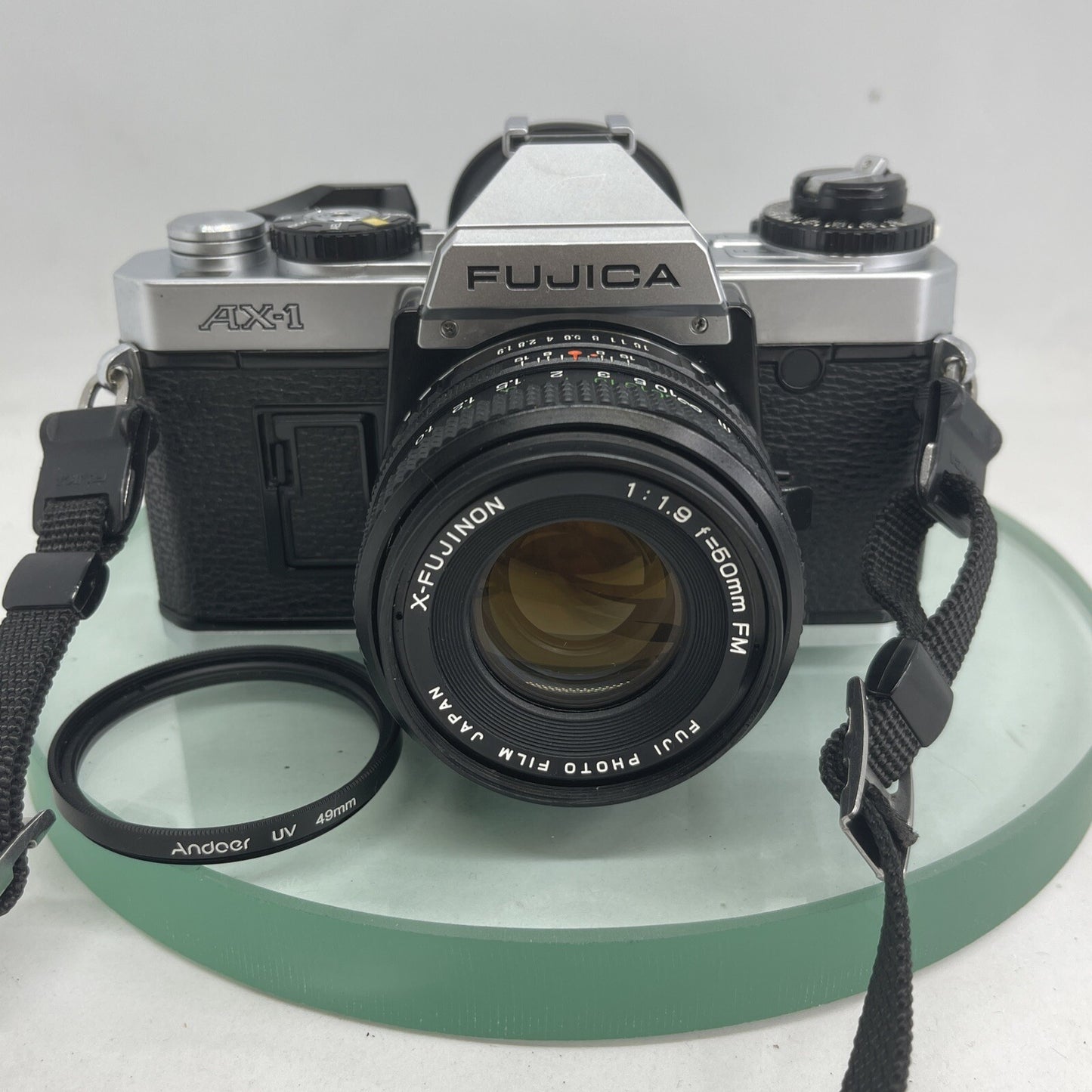 FUJICA AX-1 SLR CAMERA 35MM FILM CAMERA WITH 50MM X-FUJINON 1:1.9 +CASE  2401