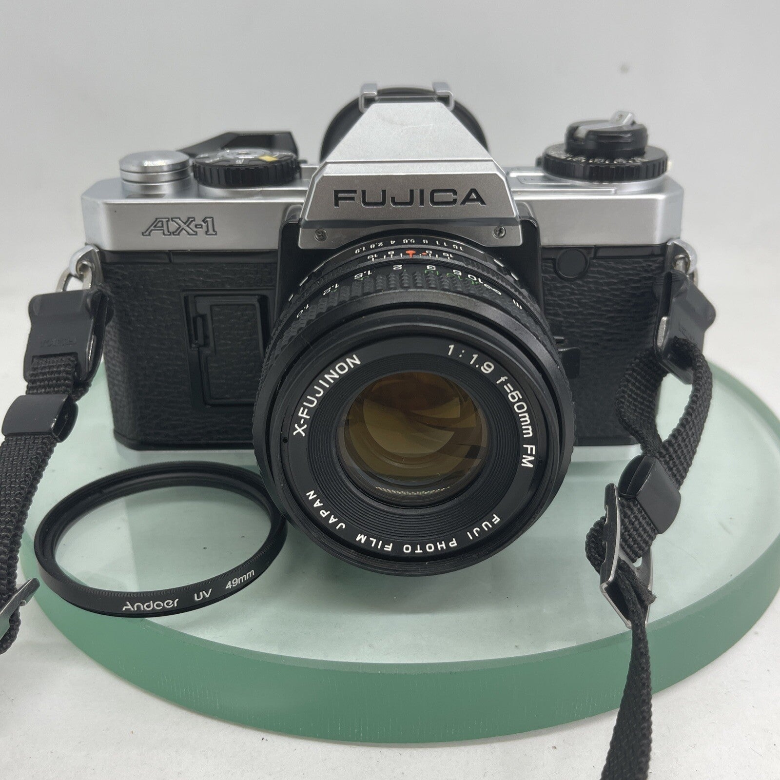 FUJICA AX-1 SLR CAMERA 35MM FILM CAMERA WITH 50MM X-FUJINON 1:1.9 +CASE  2401