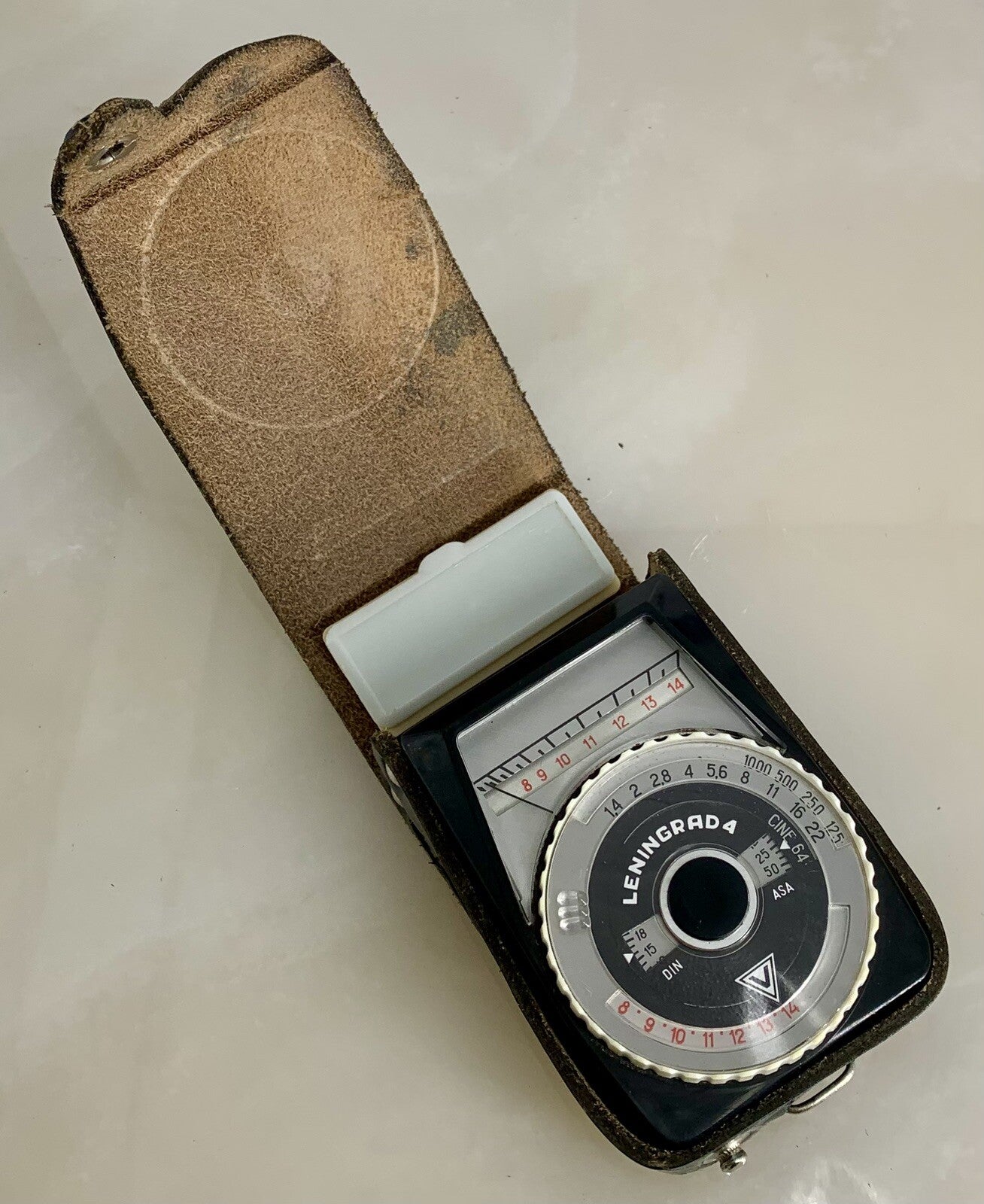 Leningrad 4 Exposure Light Meter + Case & Opal Panel For Vintage Camera - 5430