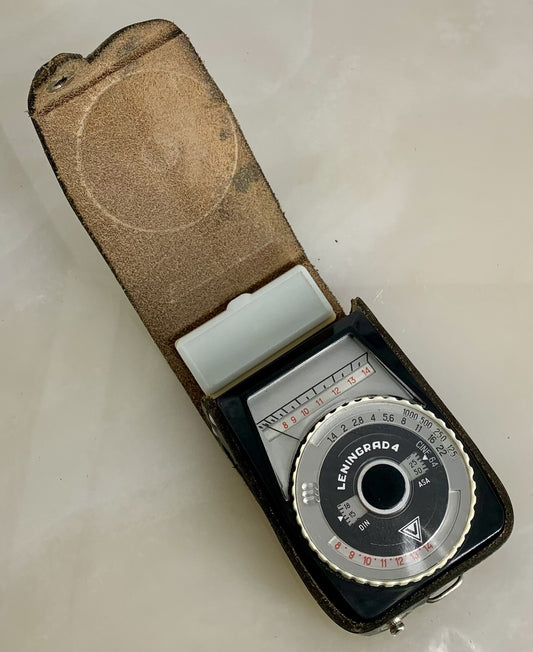 Leningrad 4 Exposure Light Meter + Case & Opal Panel For Vintage Camera - 5430