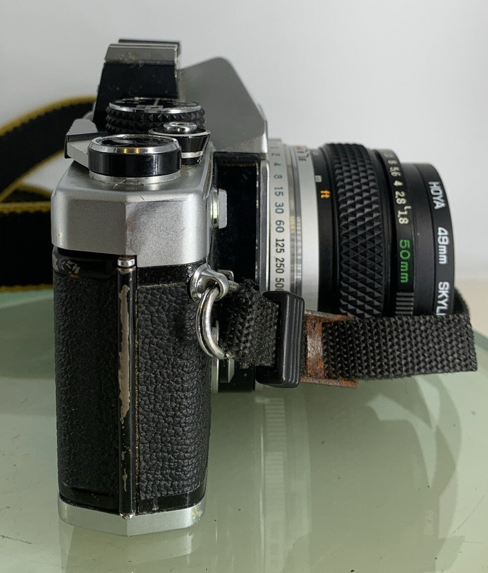 Olympus OM-2 35mm SLR camera body Olympus Zuiko 50mm 1:1.8+ Shoe, TESTED  #2417