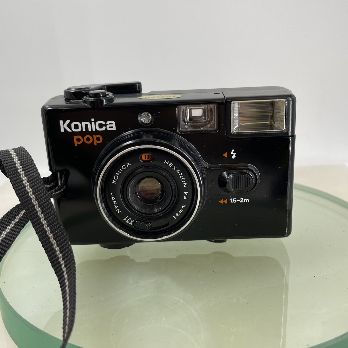 Konica Pop Compact 35mm film Camera with Case Vintage Rare Tested Working #5662