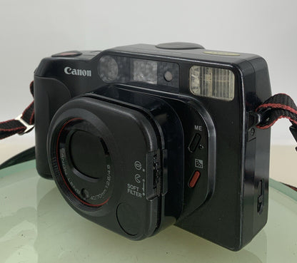 Canon Sure Shot Tele 35mm Film Point and Shoot Camera BLACK TESTED - 6422