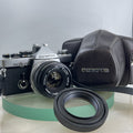 Olympus OM-2 35mm SLR camera body  Olympus 50mm 1:1.8 TESTED + CASE+ Hood  #4890