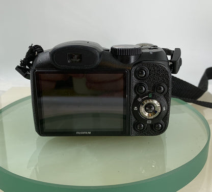 Fujifilm FinePix S1600 12.2MP COMPACT DIGITAL CAMERA BLACK + WIRE TESTED - 9253