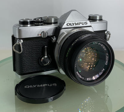 Olympus OM-1N MD 35mm Film SLR Manual Camera with Olympus 50/1.8 Zuiko Lens #3970