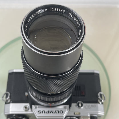 Olympus OM10 35mm SLR Film Camera +Zuiko 75-150mm f4 Silver Nose Lens TESTED#6278