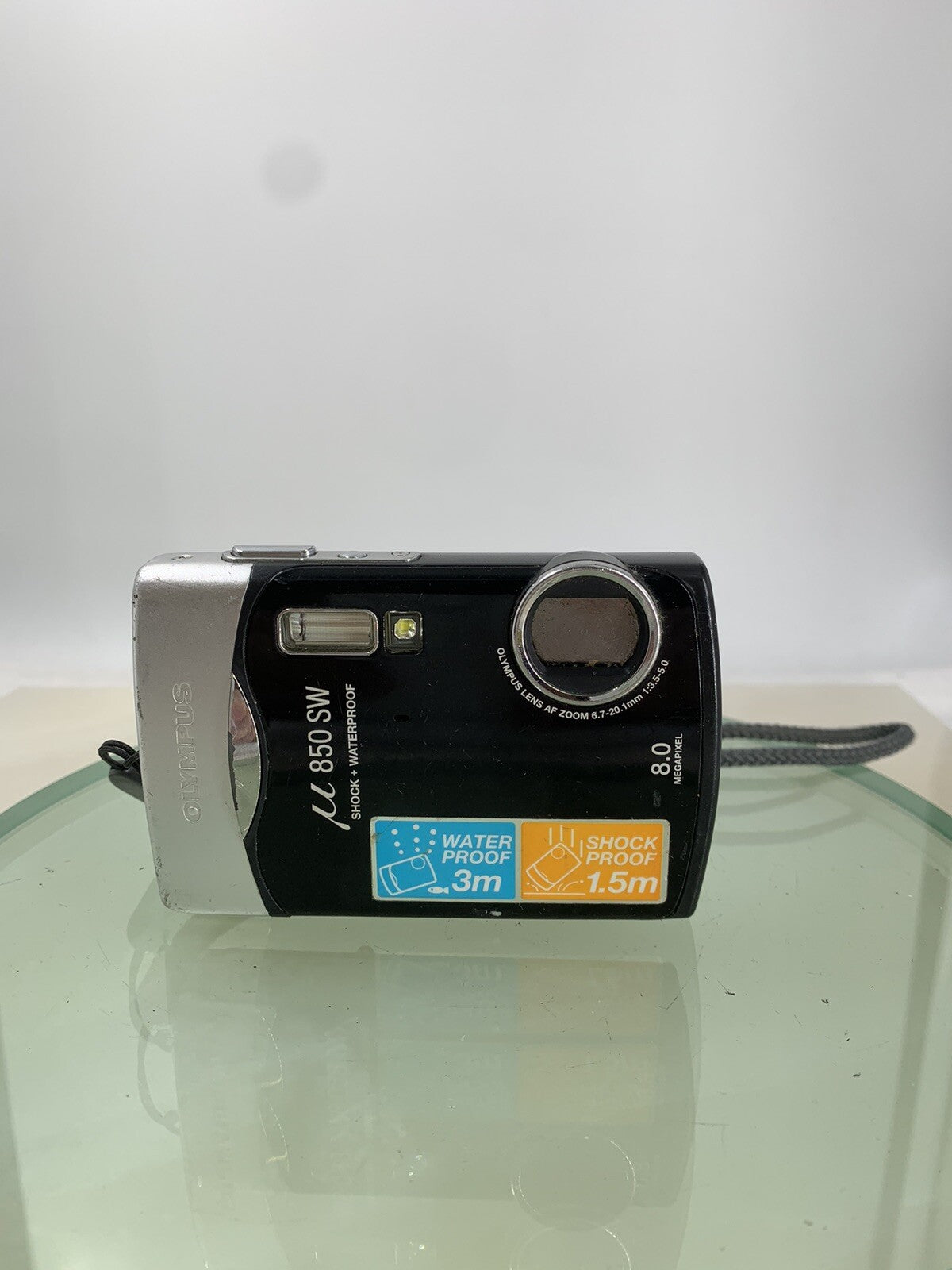 OLYMPUS U 850 SW DIGITAL CAMERA 8.0 MP BLACK + COVER + CHARGER TESTED - 4851