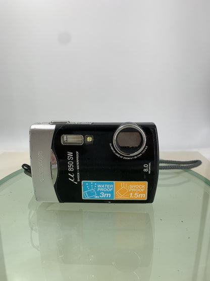 OLYMPUS U 850 SW DIGITAL CAMERA 8.0 MP BLACK + COVER + CHARGER TESTED - 4851