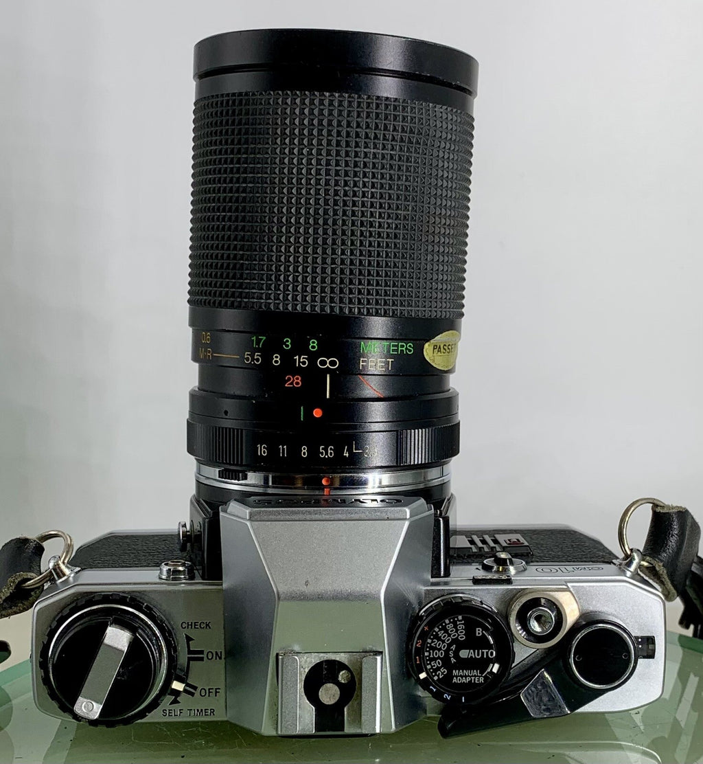 Olympus OM10 35mm SLR Film Camera +Vivitar  28-85mm Lens TESTED / WORKING #3107