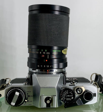 Olympus OM10 35mm SLR Film Camera +Vivitar  28-85mm Lens TESTED / WORKING #3107