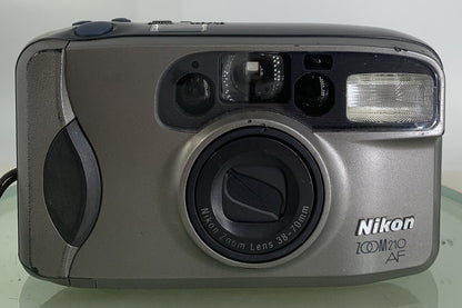 NIKON ZOOM 210 AF POINT AND SHOOT FILM CAMERA GREY NO BATTERY - TESTED - 7741