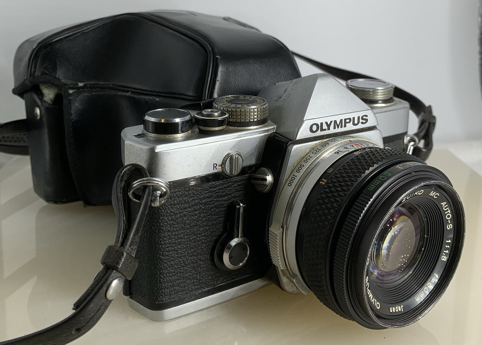Olympus OM-1N MD 35mm Film SLR Manual Camera+Olympus 50/1.8 Zuiko Lens+Case#1350
