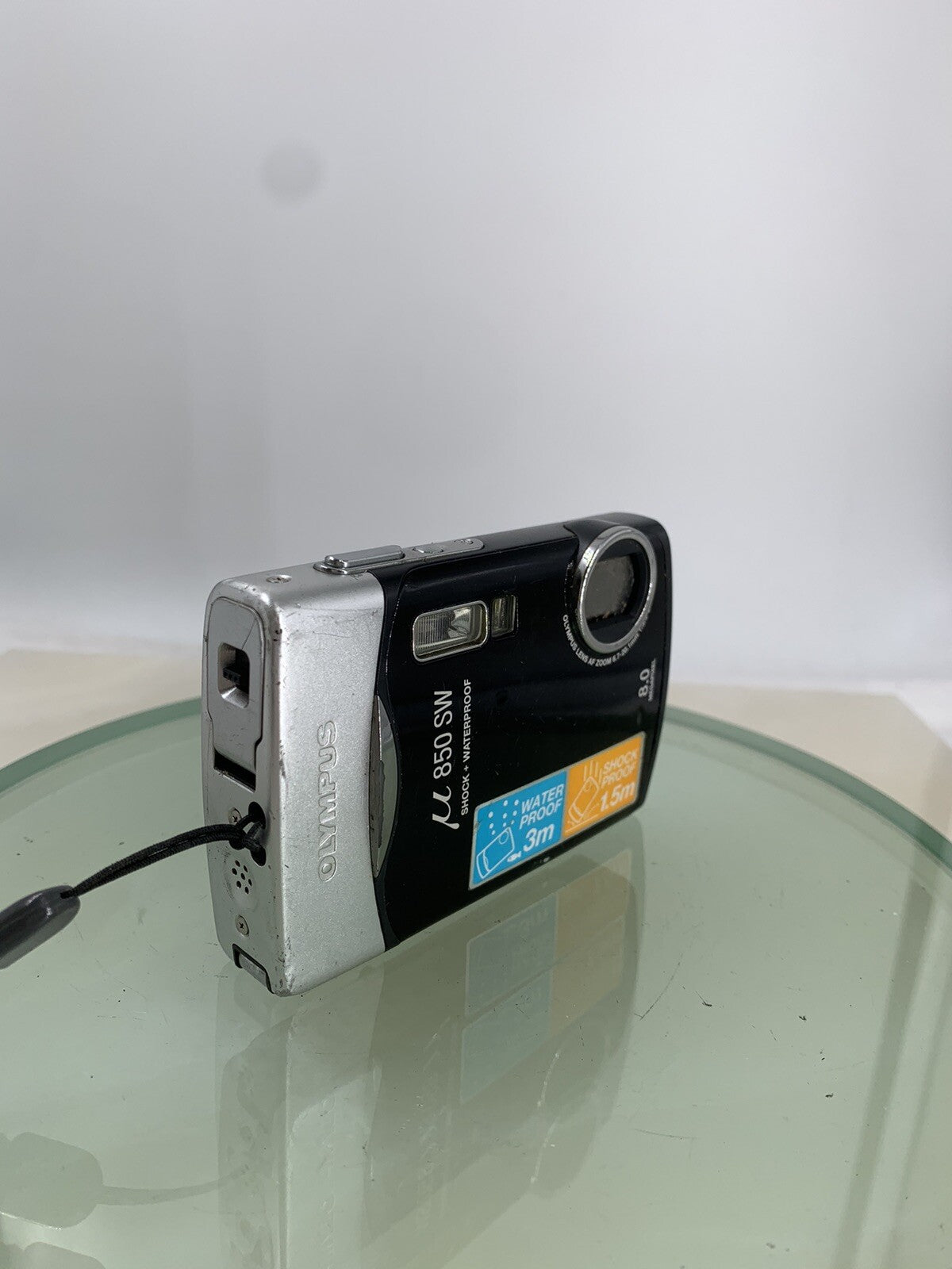 OLYMPUS U 850 SW DIGITAL CAMERA 8.0 MP BLACK + COVER + CHARGER TESTED - 4852