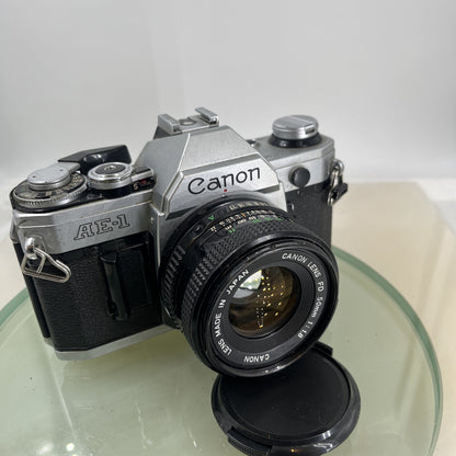 Canon AE-1  35mm SLR Film Manual Camera + Canon 50mm F/1.8 FD Lens Like A-1 #7480