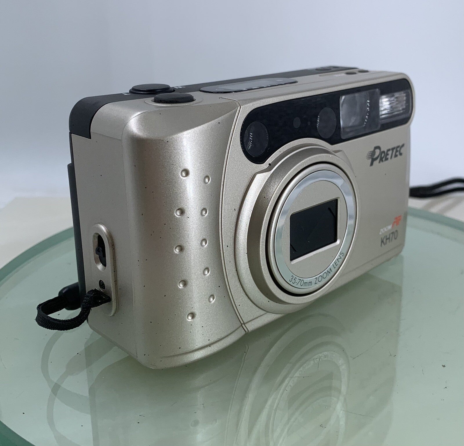 PRETEC KH70 ZOOM AF POINT AND SHOOT FILM CAMERA SILVER WITH COVER TESTED - 8332