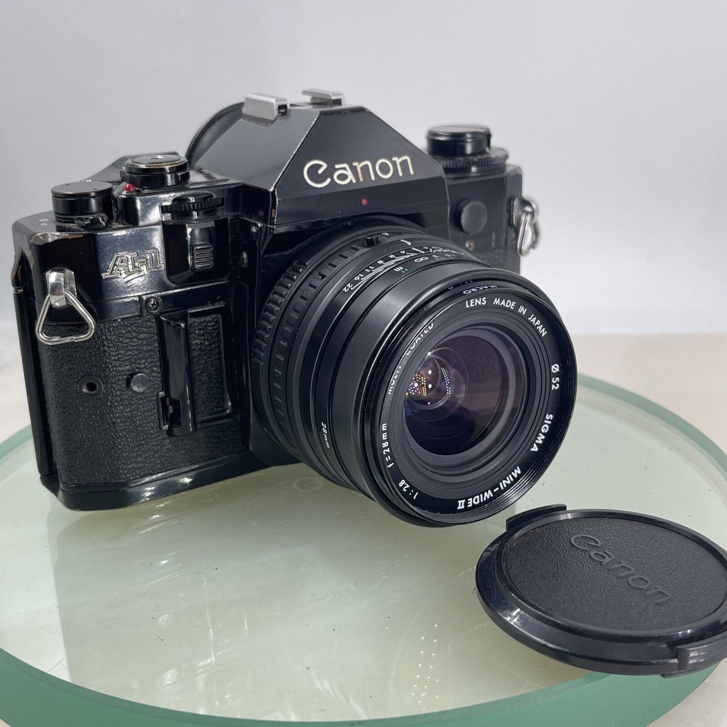 BEAUTIFUL Canon A-1 35mm SLR Camera Body+ SIGMA 28mm f/1.8 FULLY WORKING #9220