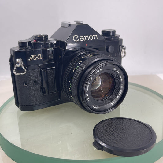 BEAUTIFUL Canon A-1 35mm SLR Camera Body+ FD 50mm f/1.8 FULLY WORKING #6210